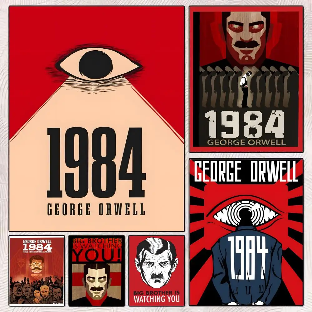 كتاب 1984 G-جورج أورويل ملصق للإزالة الجدار ملصق ذاتية اللصق الفن جدارية المنزل مكتب غرفة المعيشة غرفة الطعام جدار ديكور