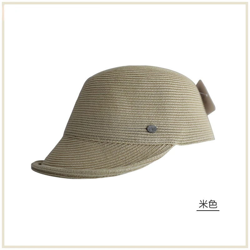 Popular Casual Solid Color Baseball Cap Show Face Small UV Protection Straw Hats Ladies Summer Sunscreen Shade Peaked Hat