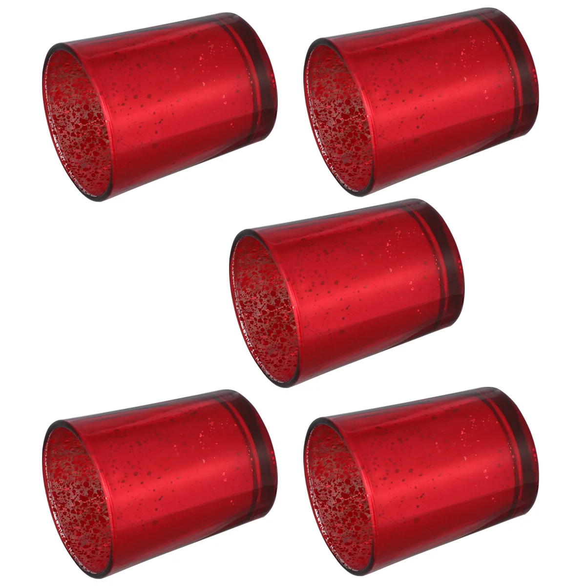 

5Pcs Glass Candlestick Desktop Cup Classic Decoration for Wedding Home Office Red Glass Candlestick