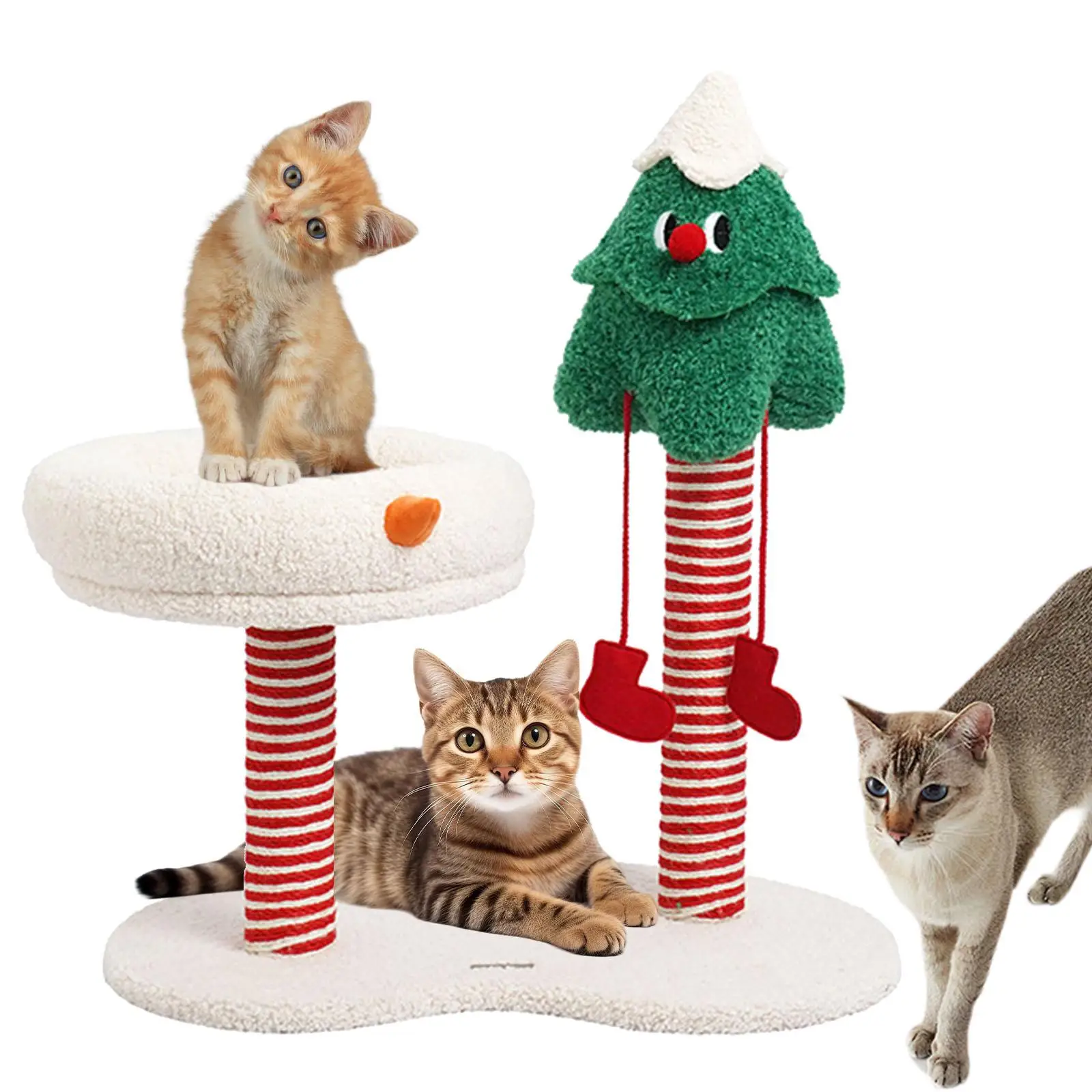 Cat Scratch Post,Pet Interactive Toy, Christmas Theme Crafts, Cat Climbing Frame, for Cats Outdoor Exercising Playing Jumping