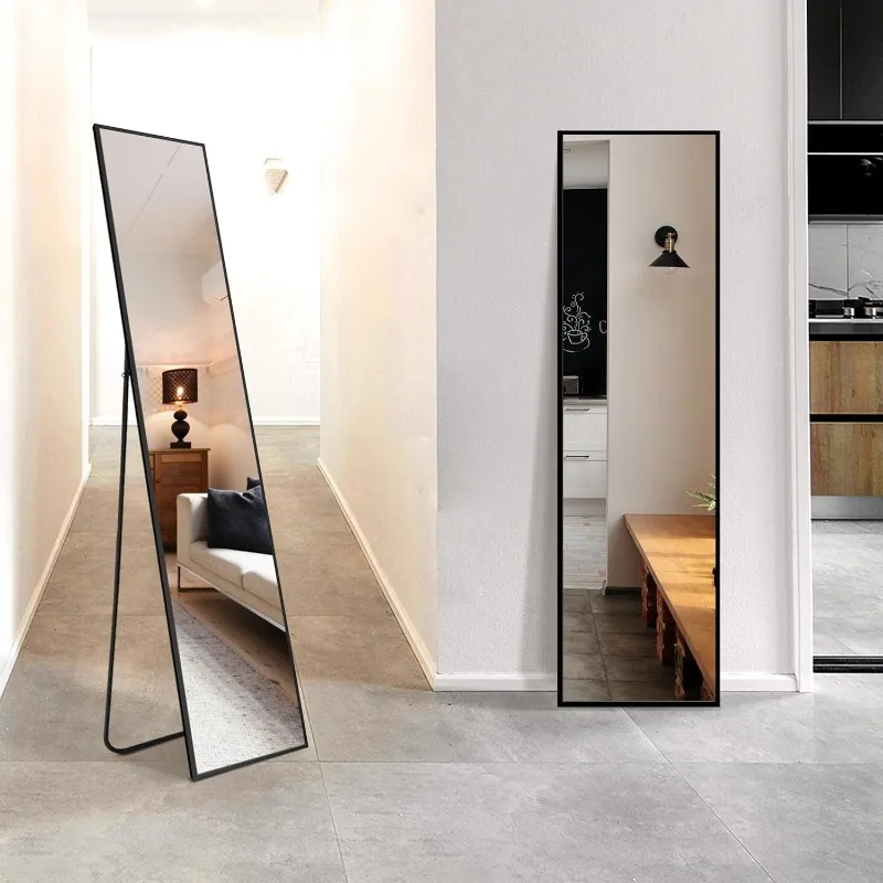 Standing Mirror Full Length Mirror,Large Floor Mirror with Aluminium Frame for Door Bedroom Bathroom Living Room