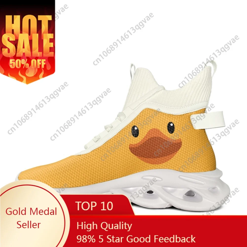 

Yellow Duck High Top Flats Sneakers Mens Womens Sports Running Shoes High Quality Sneaker Lace Up Mesh Footwear Custom Made Shoe