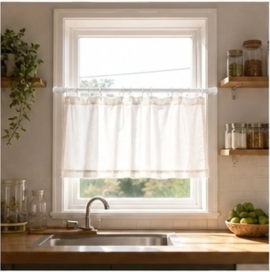 1Set Flexible Extendable Curtain Rod No Drill Adjustable Shower Pole Strong Support Modern Style Bathroom Window Use 40-70Cm