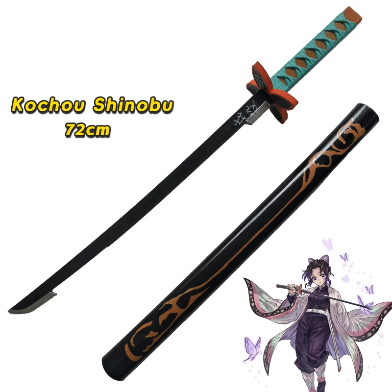NONE Kochou Shinobu Katana Original Zusammengebautes Anime-Schwert Cosplay-Requisiten Orange Kyoujurou Tanjirou Tokitou Muichirou Schwerter 72cm 8