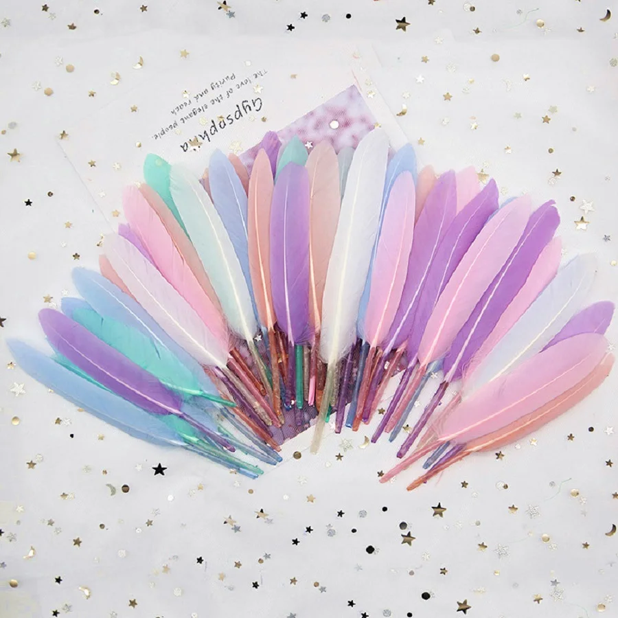 10-15cm Colorful Goose Feathers Natural Plumes Home Table Craft Decor DIY Handicraft Wedding Party Garment Decoration