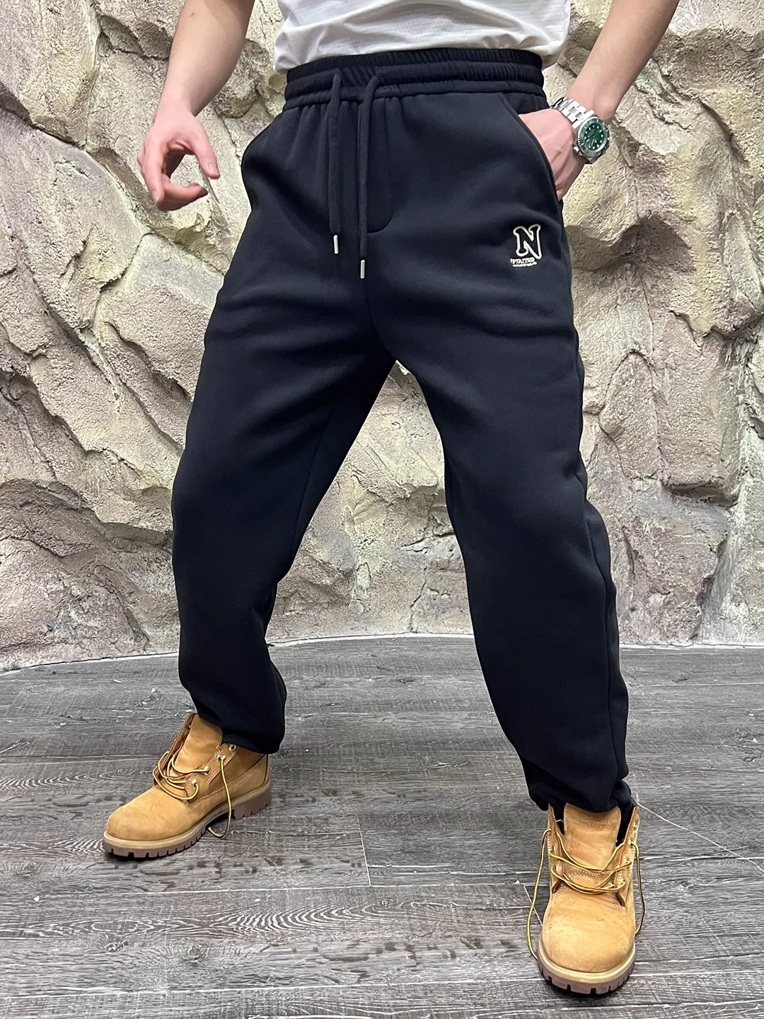 

Thiened Orlon Fce мужские прямые повседневные брюки приятные для кожи теплые брюки из полиэстера и спандекса осень-зима для отдыха