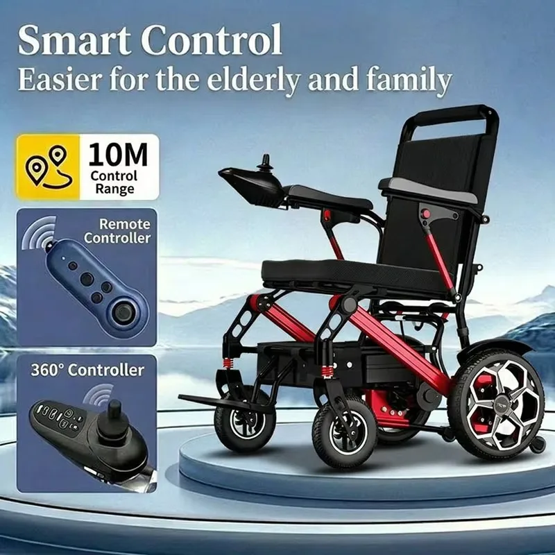 Factory Wholesale Medical Rehabilitation Equipment Portable Lightweight Folding Power Electric Wheelchair Elderly Disabled