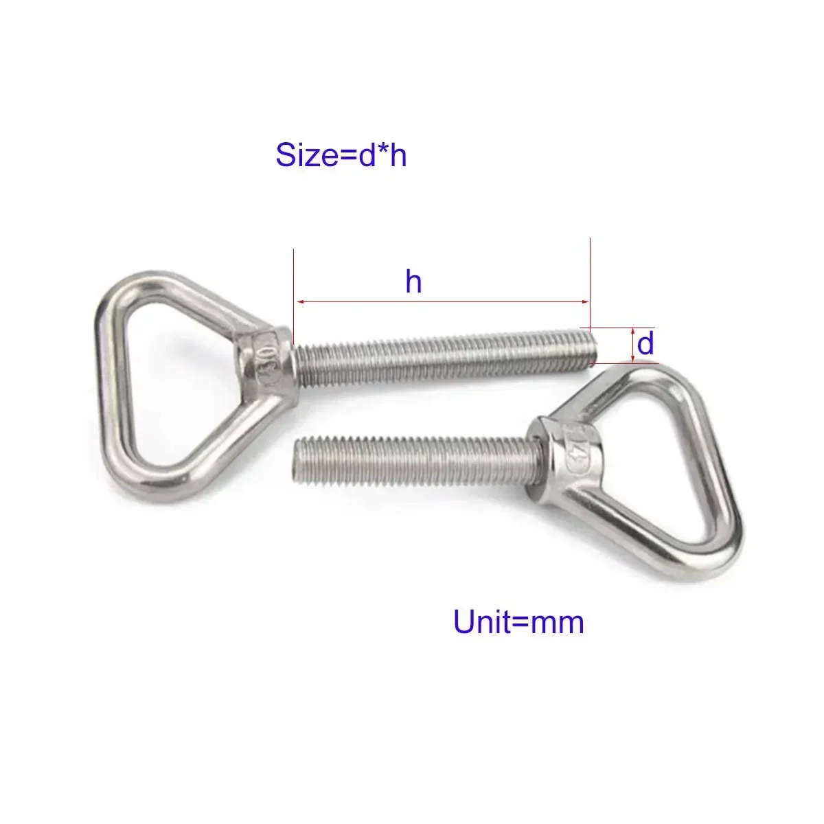 

M8M10M12 304 Stainless Steel Triangular Lifting Ring Screw, Welded Load-Bearing Fastener