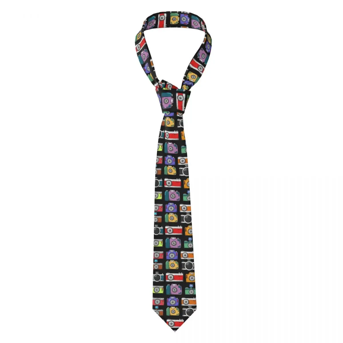 Retro Camera Sketches Necktie for Men Silk Polyester 8 cm Neck Ties Wedding Suits Tie Casual Gravatas