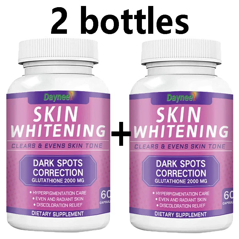 

2 Bottles Skin Whitening Pills Beauty Capsule Whiten Skin Tone Help Achieve Radiant Skin Removal Acne Marks Black Spots