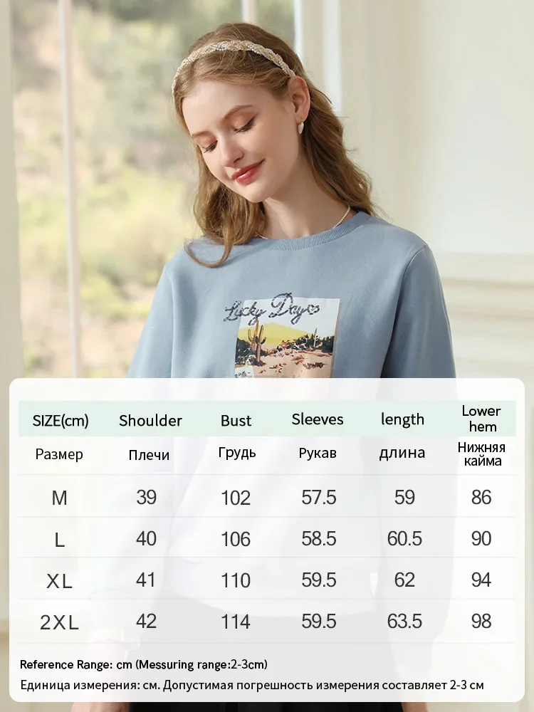 I BELIEVE YOU Velvet Thickened Loose Round Neck Hoodie For Women Winter New 2023 Casual Trendy Long Sleeve Top Female 2214194345