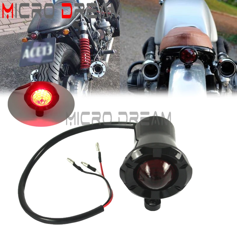 

Universal For Harley Bobber Chopper Scrambler Cafe Racer 12V Polish / Black Motorcycle LED Taillight Brake Lamp Rear Stop Light