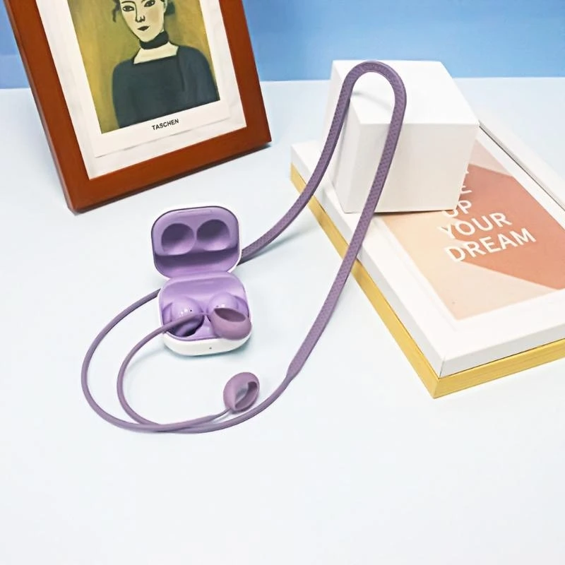 

Anti-Lost Strap for -Galaxy Buds 2 Soft Silicone Headset Hanging Neck Rope Sweatproof Waterproof Sport Earphone