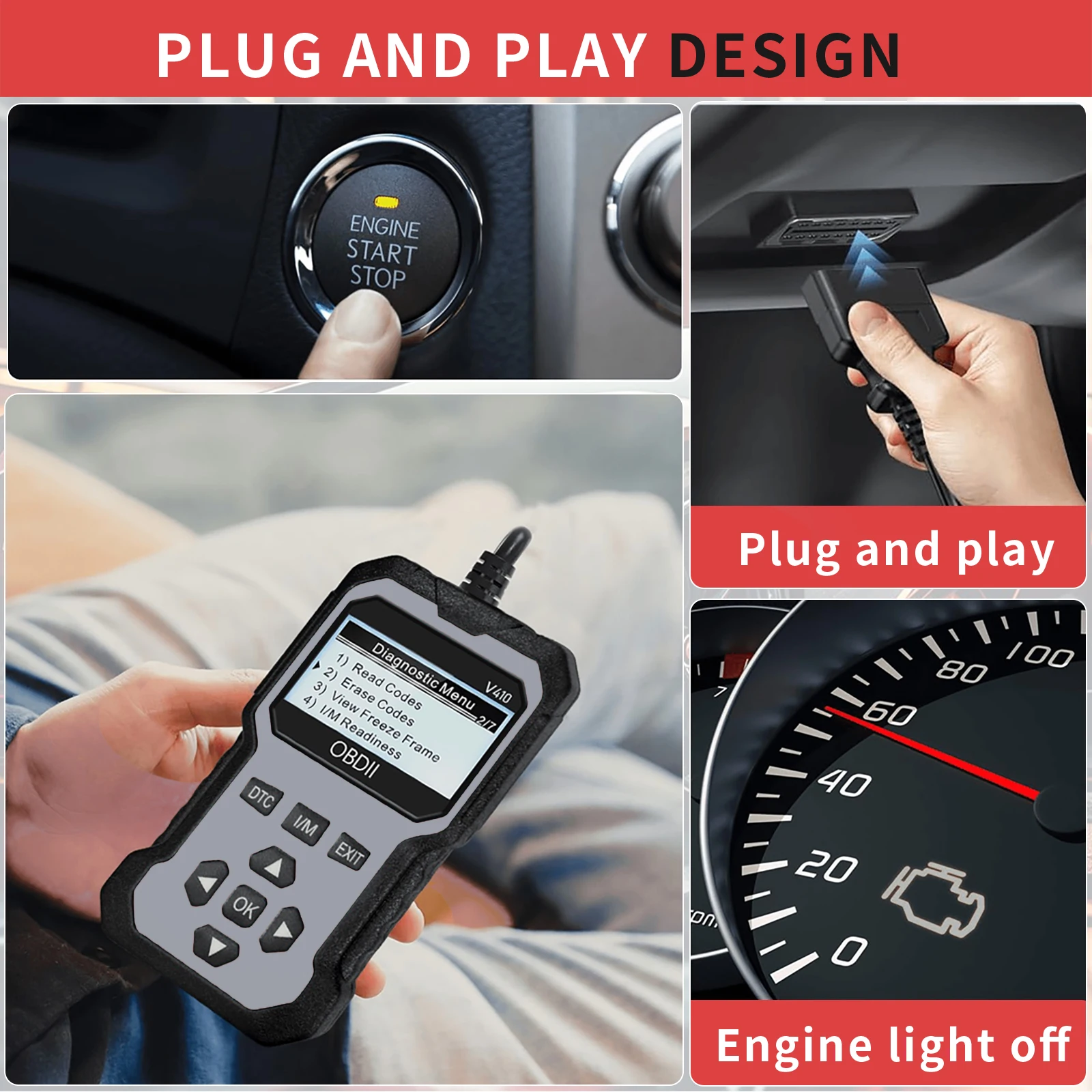 يمكن لقارئ رمز خطأ محرك السيارة الماسح الضوئي Obd Ii أداة المسح التشخيصي وقراءة ومسح رموز الخطأ من مركبات بروتوكول Obd2 من عام 1996 أو أحدث #6