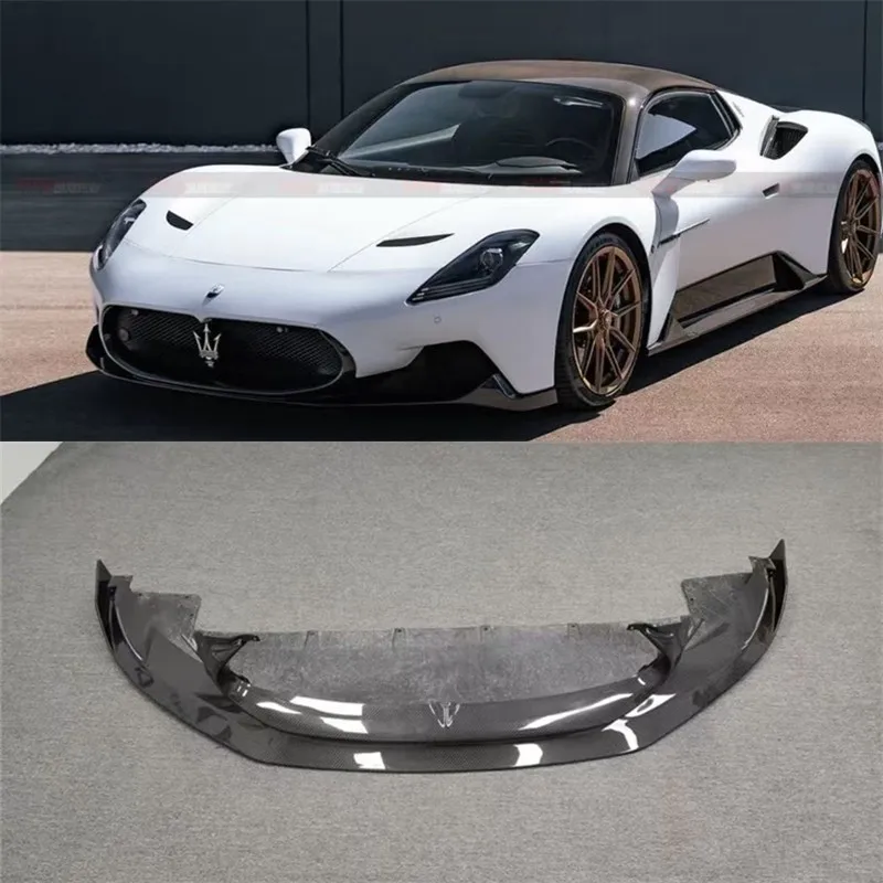 

For Maserati MC20 Real Dry Carbon Fiber Front Lip Front Bumper Lower Lip Under Spoiler Splitter Body Kit