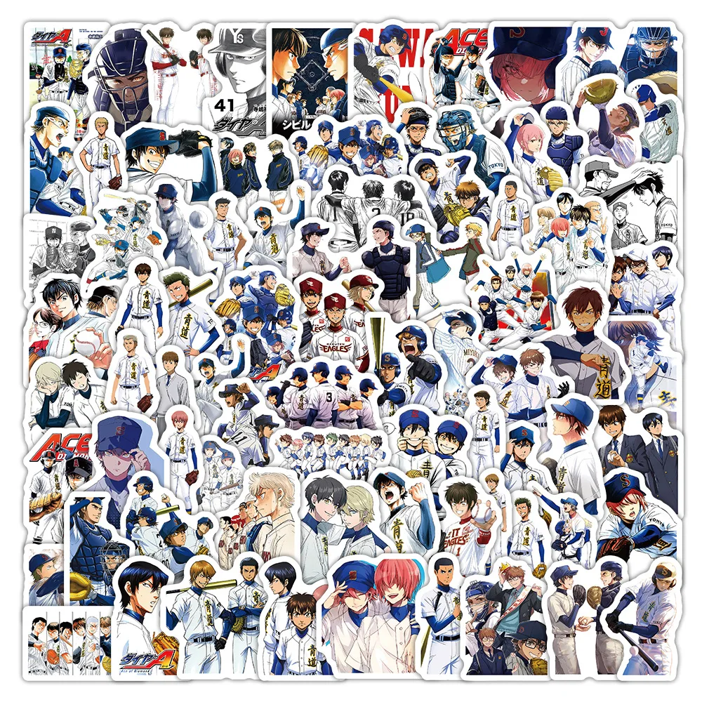 103PCS Ace of Diamond Anime Graffiti Stickers Baseball Theme Cartoon Decal DIY Luggage Phone Guitar Scraphbook Cup Car Kid Toys