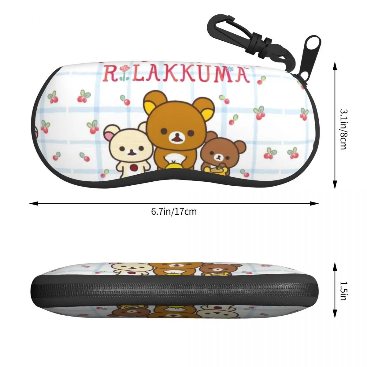 Rilakkuma Cherry Eyeglass Glasses Case Men Women Soft Cartoon Animation Sunglasses Protective Pouch