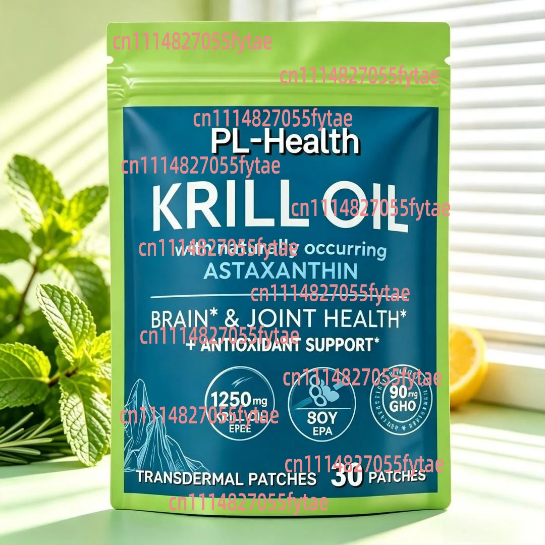 30 Patches Krill Oil Omega 3 Transdermal Patches With DHA EPA Astaxanthin Concentration for Joint Health