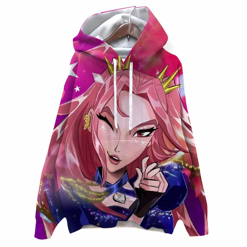 ريترو هنتركس Kpop الساحرة هانت مطبوعة المرأة هوديس كل مباراة كاريكاتير هودي ملابس كاجوال الشارع الهيب هوب البلوز امرأة