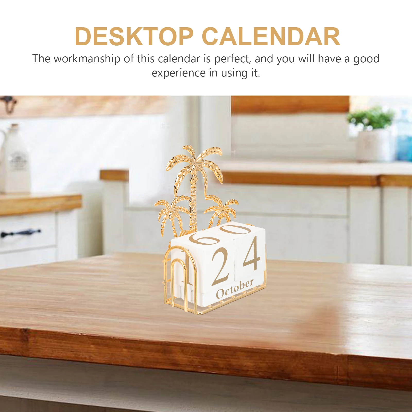 Wooden Desktop Creative Perpetual Block Digital Turtle Leaf Calendar Square Home Decoration Turtle Leaf Notebook