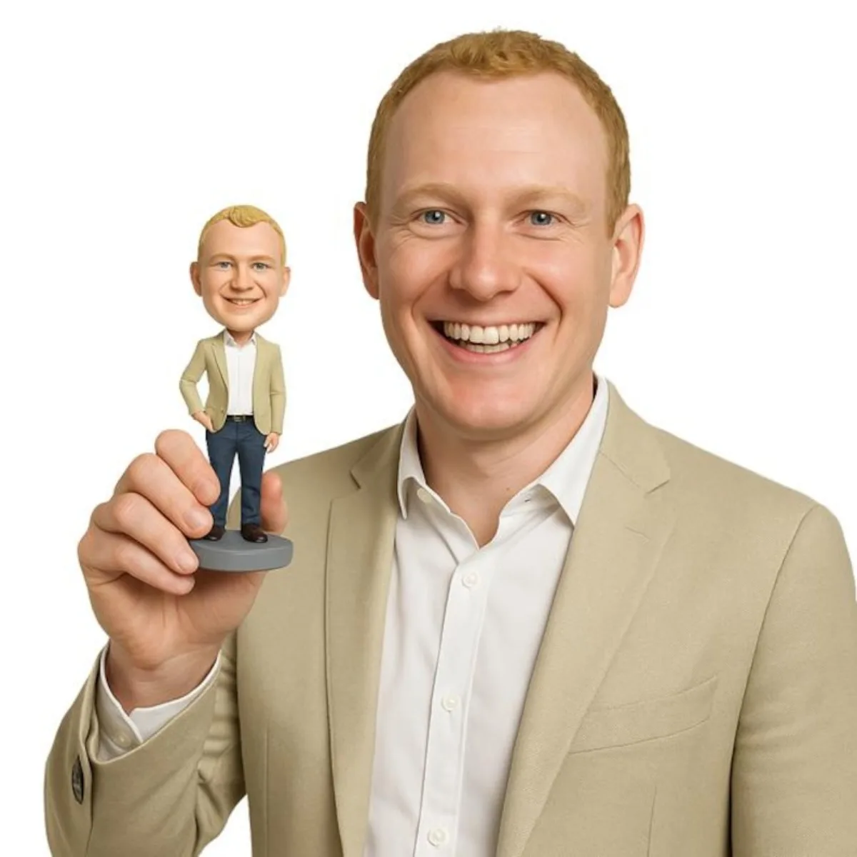 

Custom Bobblehead From Photo Handmade Clay Office Executive Figurine Business Gift For Boss Coworker Birthday Anniversary