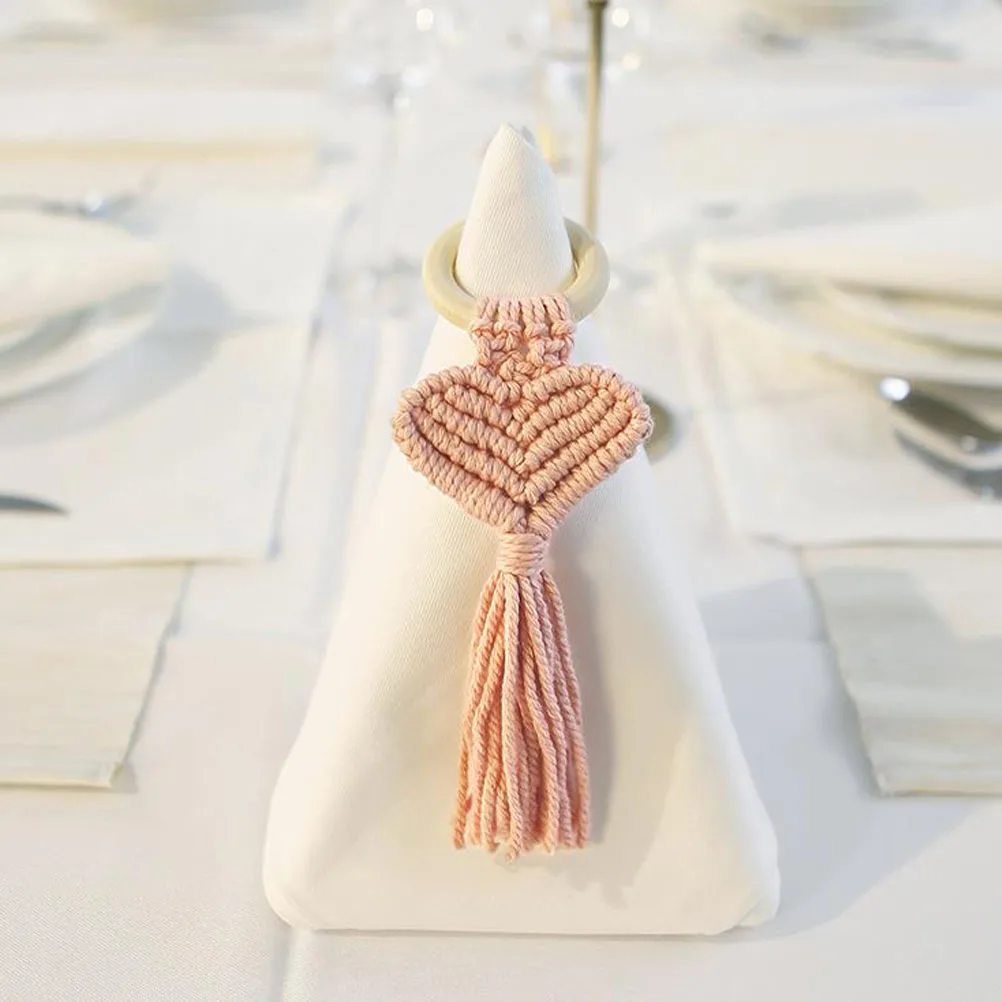 

2Pcs Exquisite Heart-Shaped Napkin Holders Unique Party Table Decor Practical Gift for Family Friends Napkin Ring