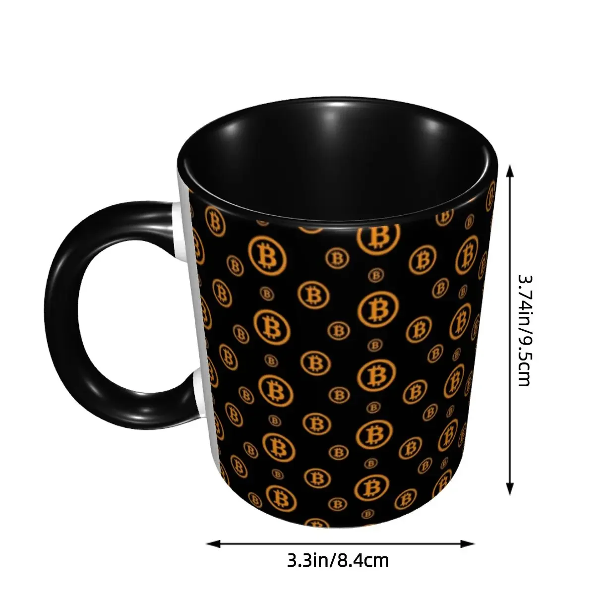 Custom Bitcoin Logo Pattern Coffee Mugs DIY BTC Cryptocurrency Blockchain   Ceramic Tea Milk Cup