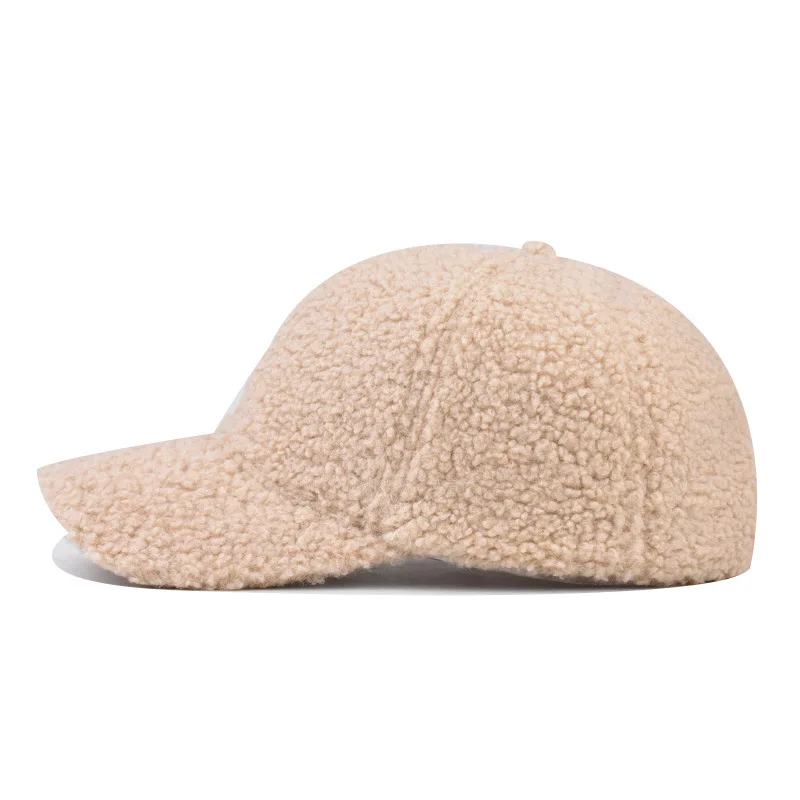 FS Green Lamb Wool Winter Baseball Caps For Men Outdoor Windproof Warm Plush Women Hats Streetwear Hip Hop Cap Gorras Para Mujer