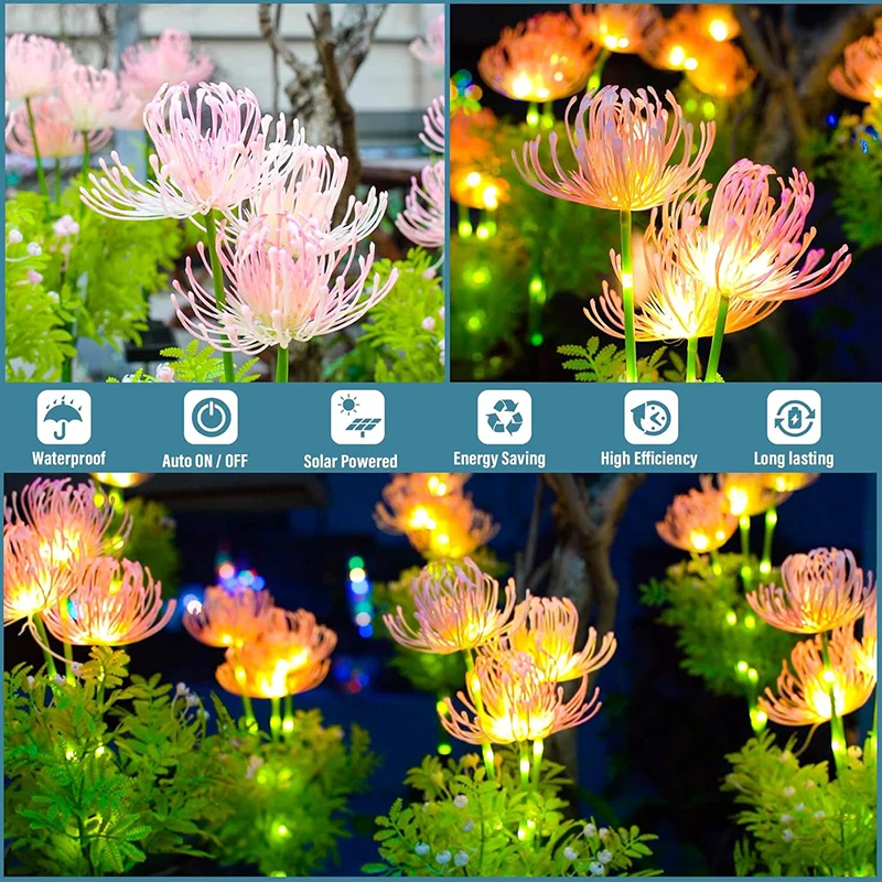 Flor de orilla Solar, nueva planta Rural, luces de flores insertadas, atmósfera de jardín al aire libre, luces de suelo insertadas, césped Led