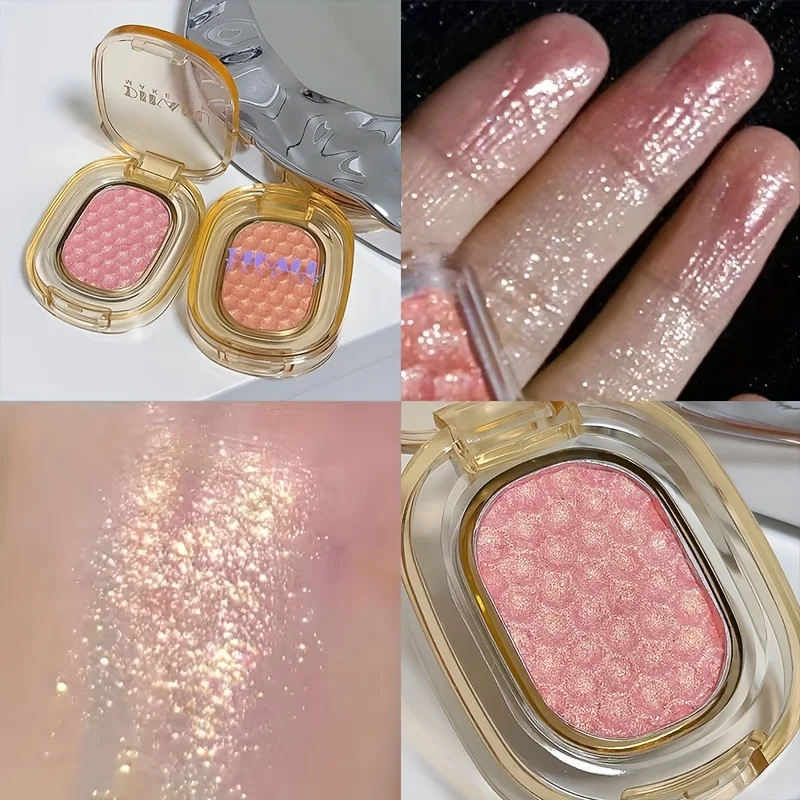 Surligneur de purée de pommes de terre et de spuds de couleur unique, éclaircissant sous le dessus, fard à paupières à paillettes nacrées blanches pures