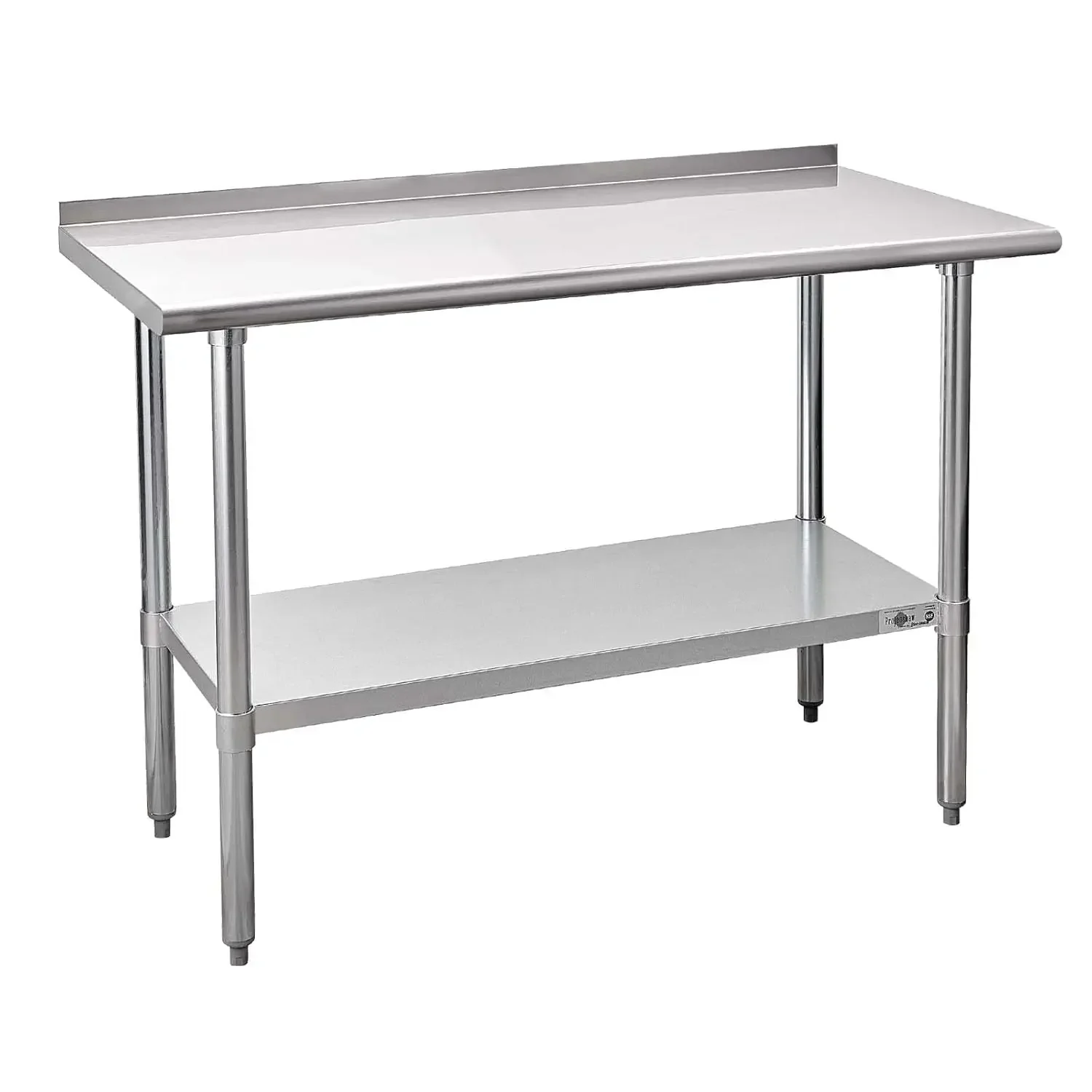 Steel Prep Table NSF Commercial Work Table with Backsplash and Undershelf for Kitchen Restaurant 24×48 Inch