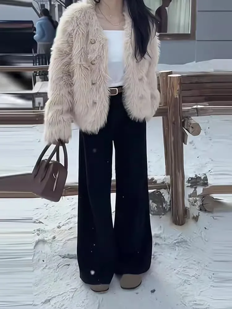 جينز غير رسمي مضيئة السراويل عالية الخصر أسود واسعة الساق بنطلون فضفاض صالح الخريف الشتاء نمط جديد مستقيم السراويل الطويلة للنساء