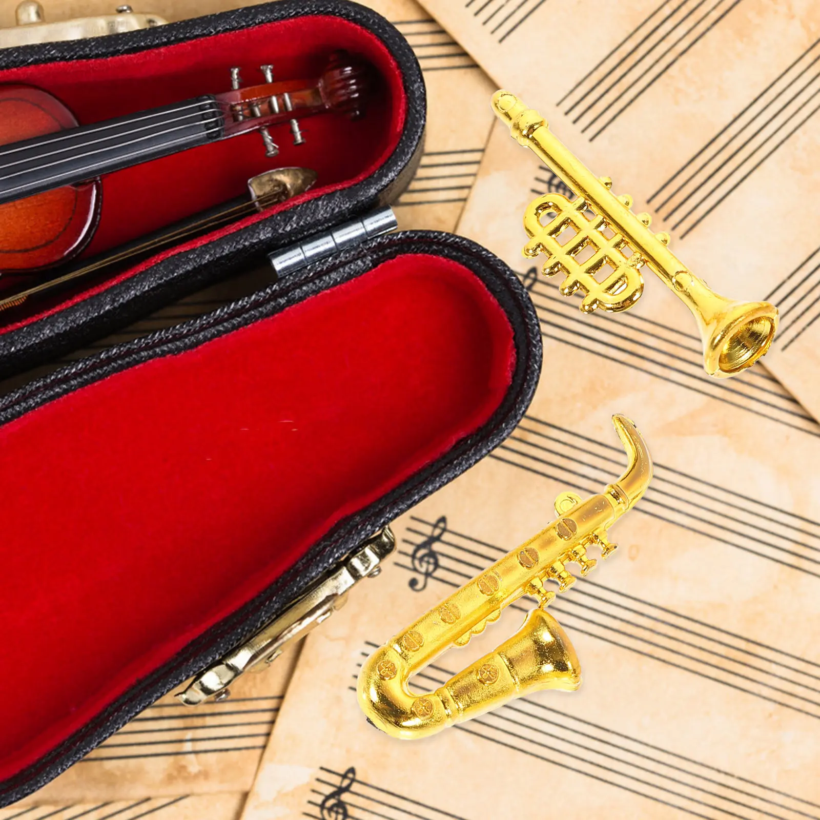 

Набор миниатюрных классических музыкальных инструментов: традиционные украшения для миниатюрного домика, улучшающие реалистичность сцены музыкальной комнаты