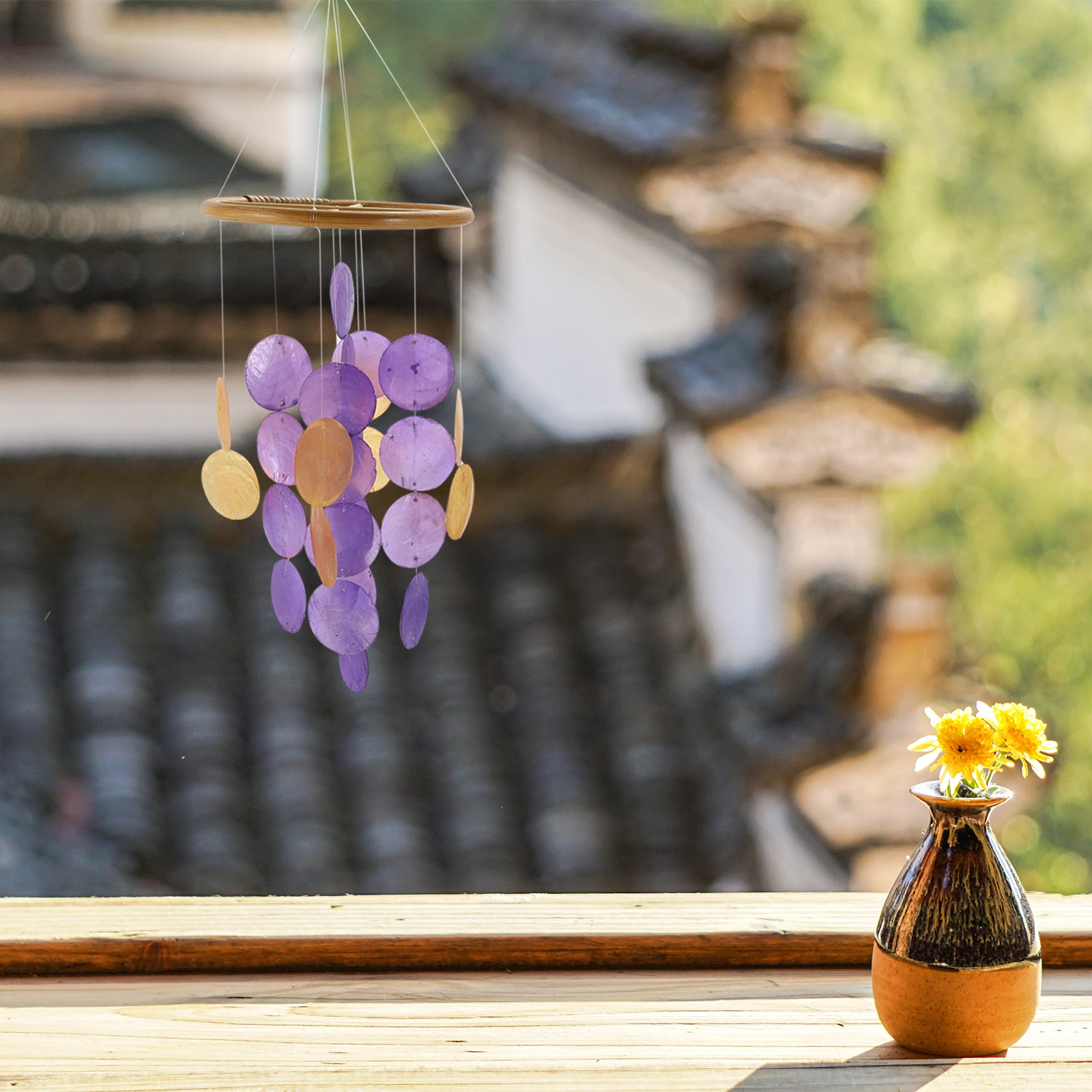 

Seashell Wind Chime 1Pcs Exquisite Natural Materials Home Decoration Outdoor Garden Pendant Beautiful Melodious Gift Friends