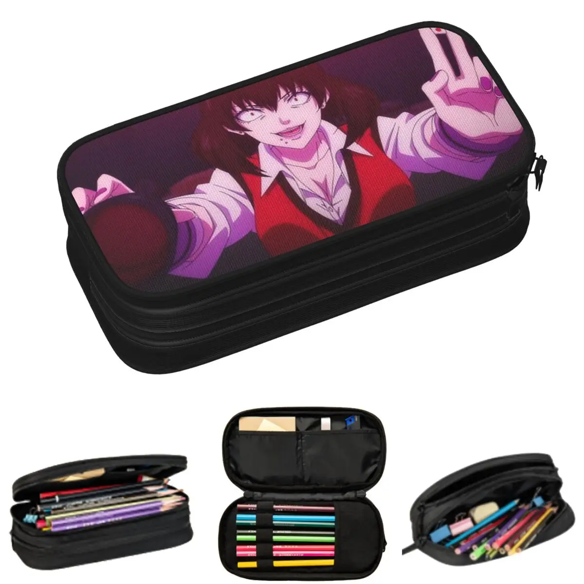 

Ikishima Midari Kakegurui Japan Anime Pencil Cases for Student School Pen Box Pencil Bag Big Capacity Pencil Pouch