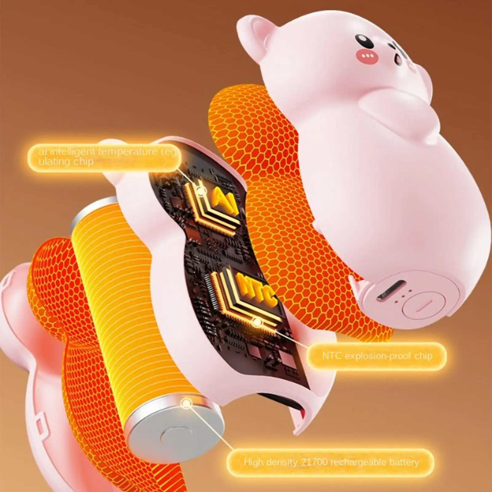 Hand Warmers Rechargeable 3 Levels Portable Rechargeable Heater 2 In 1 Animal Shape Camping Hand Warmers For Winter Home School