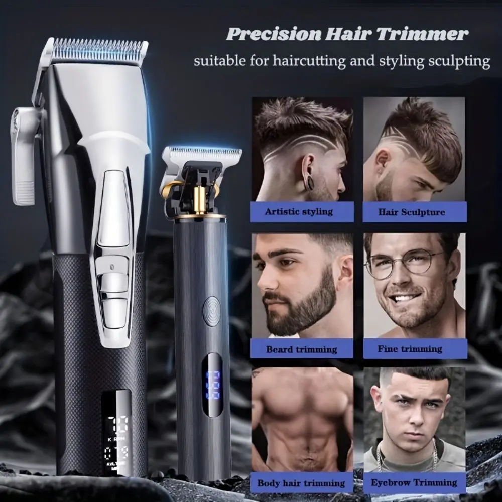 Alat Cukur Rambut Profesional Tanpa Kabel Untuk Pria - Set Pemangkas Elektrik Berisik Rendah Dengan Tas Perjalanan - Sempurna Untuk Perawatan Rambut Tubuh