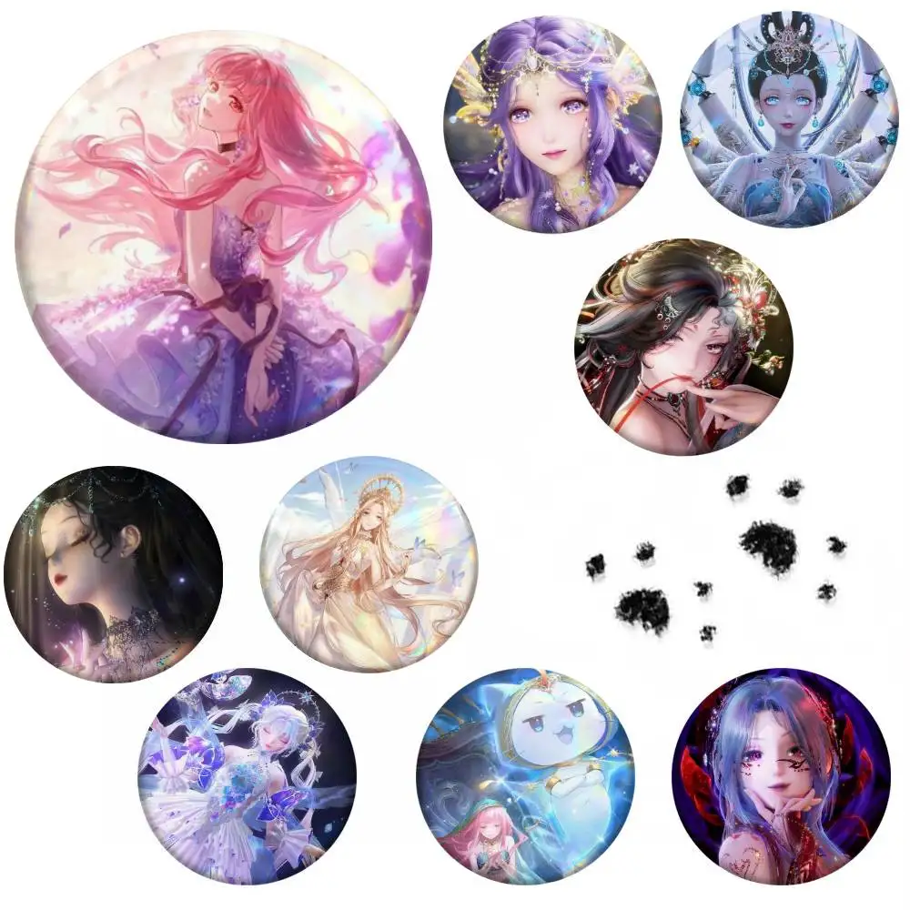 Shining Nikki Game Badge Tinplate Meme Round Brooch For Hat Bag Creative Lapel Jewelry Accessories Gifts