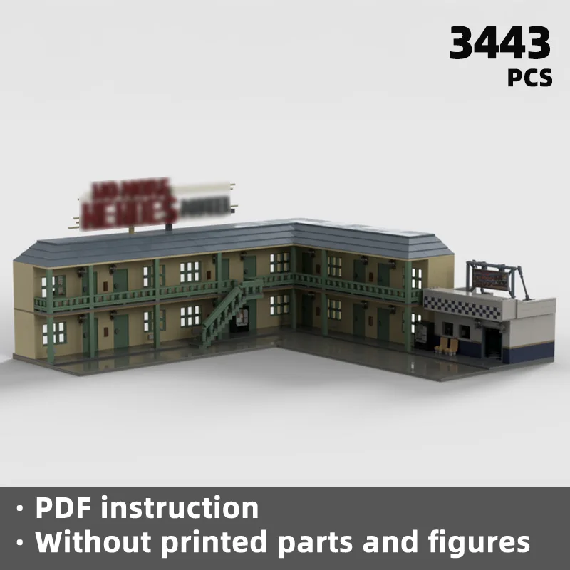 

Nostalgic architectural building blocks recreating the hotel scenes of the golden age American-style building blocks