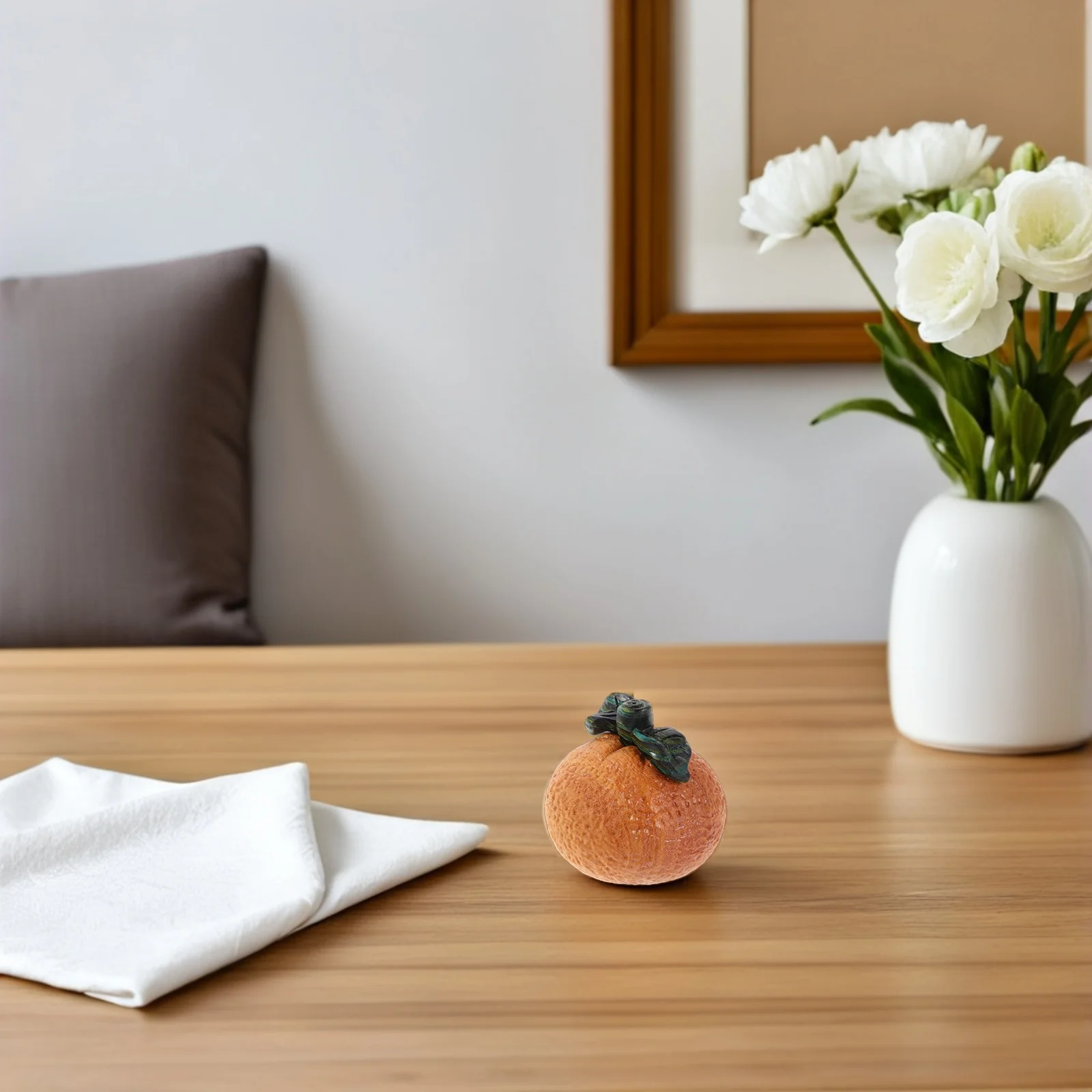 

Wooden Orange Ornaments Lifelike Artificial Fruit Decor Table Centerpiece Yellow Home Office Decoration Faux Fruit Figurine