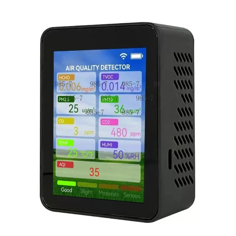 Household HCHO TVOC Carbon Monoxide CO2 PM2.5 PM10 Tester Portable Temperature Humid Multifunctional Air Quality Meter WiFi