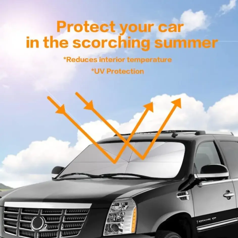 Car Parasol Inside The Front Windshield Sunscreen Sunshade Artifact Car Sunscreen Insulation Sunshade Portable Storage