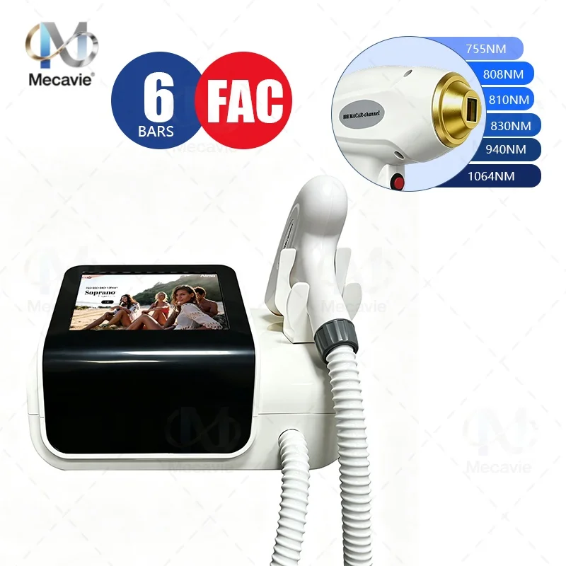 Latest Portable Mini Diode Laser Hair Removal Device For Female Sopranos Unisex Painless Home Use With Excellent Heat Dissipatio