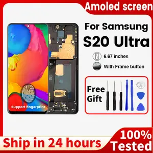 Bilashmart Samsung Galaxy pantalla S20 Ultra Lcd AMOLED G988 with frame screen assembly touch screen digitizer mobile phone LCD