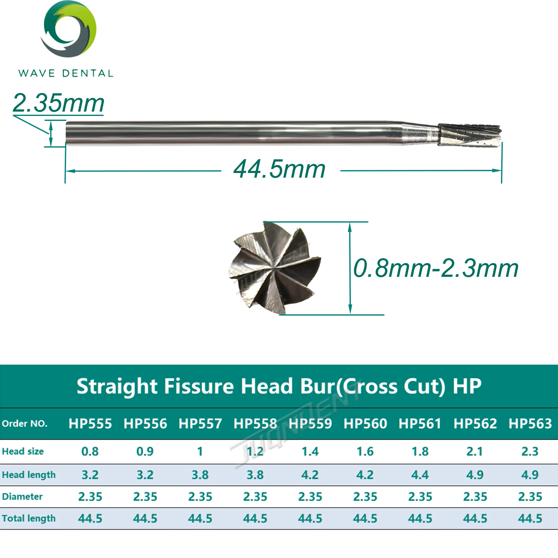 Dental Burs Tungsten Carbide Dentistry Drills Bits Low Speed Straight Fissure Head HP Strawberries Dental Materials 5Pcs/pack view 3