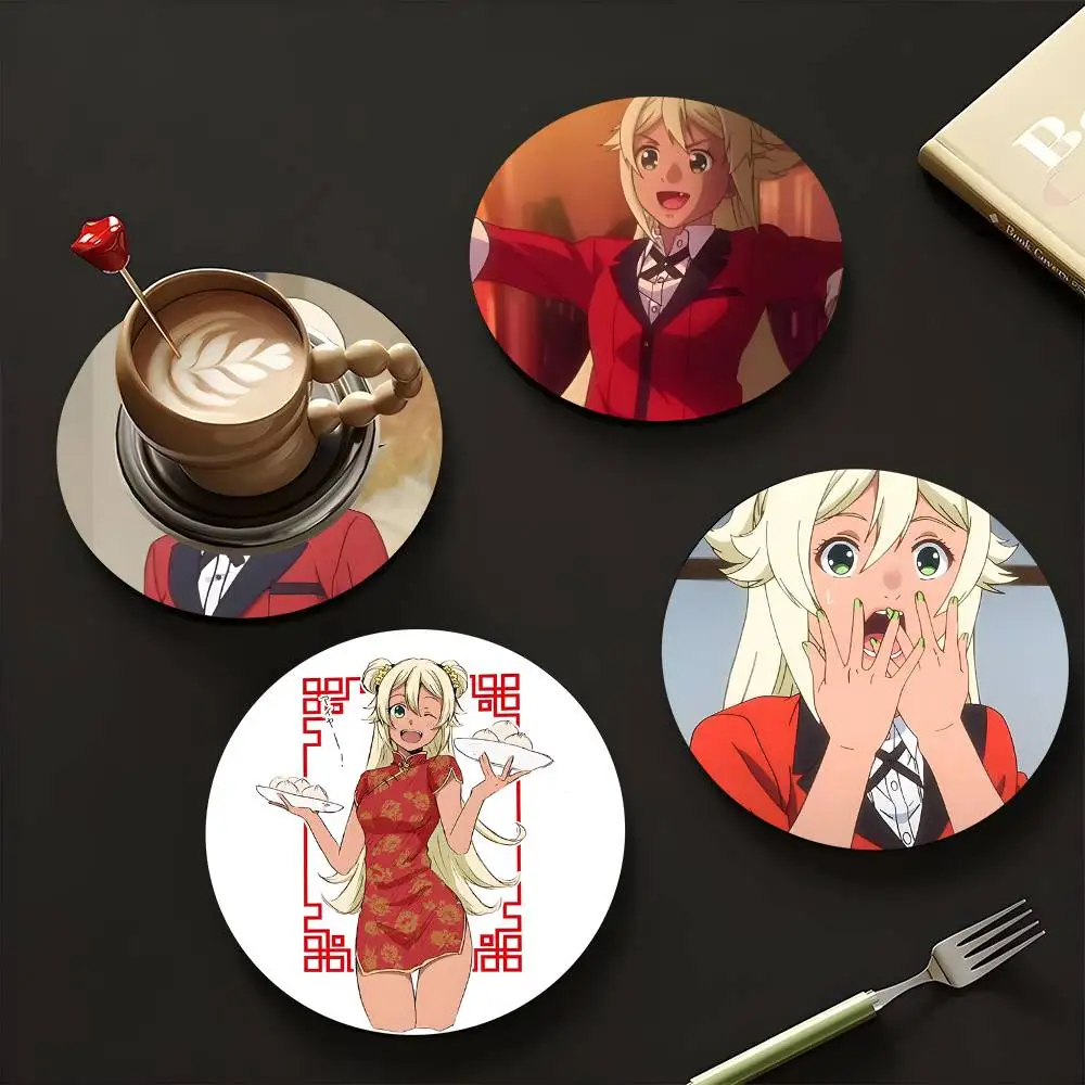 1pc Yumi Totobami Anime characters Wooden Coaster Colour Printing Cup Mat Home Desk Decoration Gifts