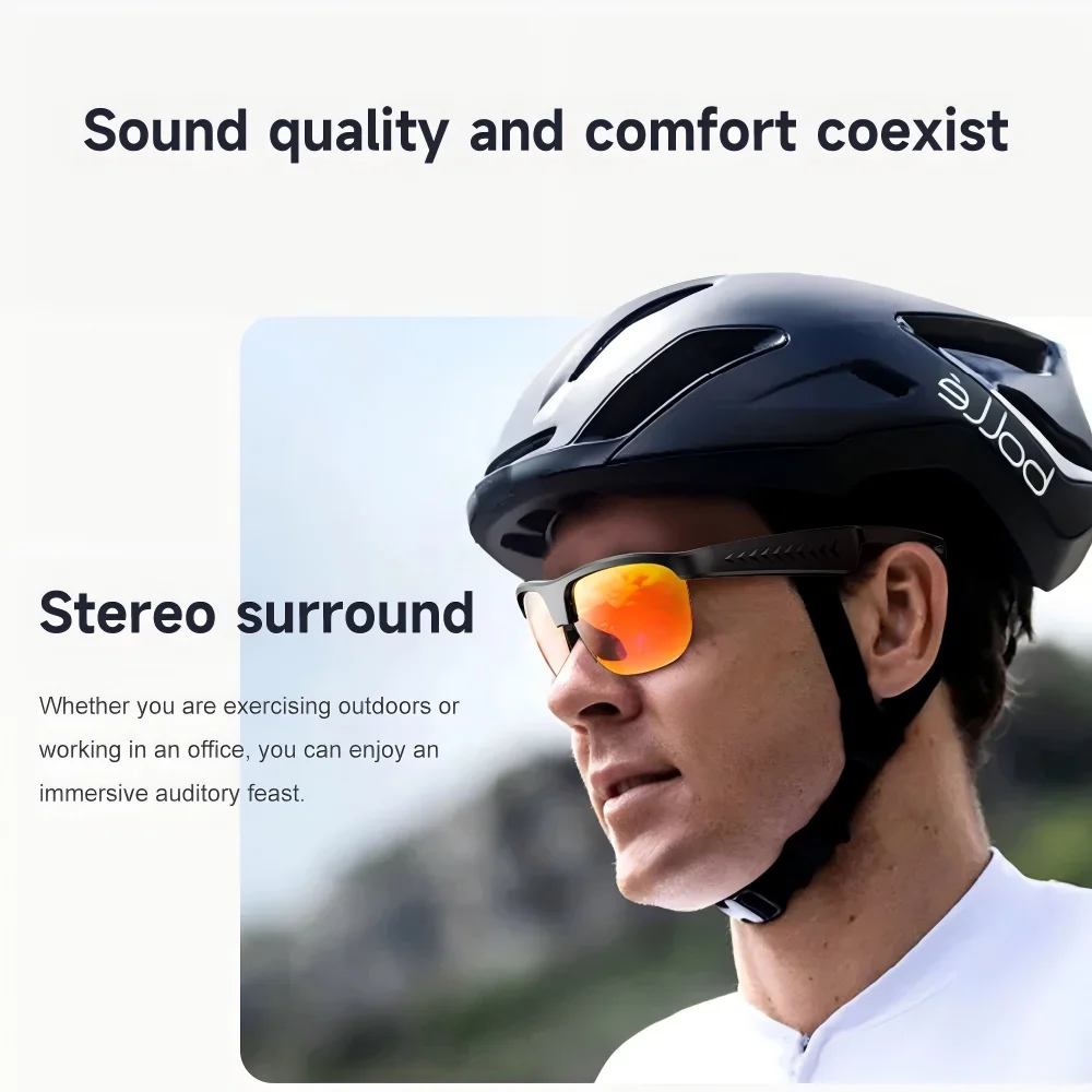 نظارات L01 الرياضية الذكية مع BOSS Audio، ENC، 6 عدسات، حماية من الأشعة فوق البنفسجية، بلوتوث 5.3 وعمر بطارية طويل.