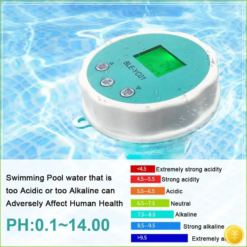 Medidor de cloro PH inteligente para piscina, Probador de Calidad del Agua ORP EC TDS, analizador de monitoreo en línea de nivel de temperatura para Spa, 1 unidad