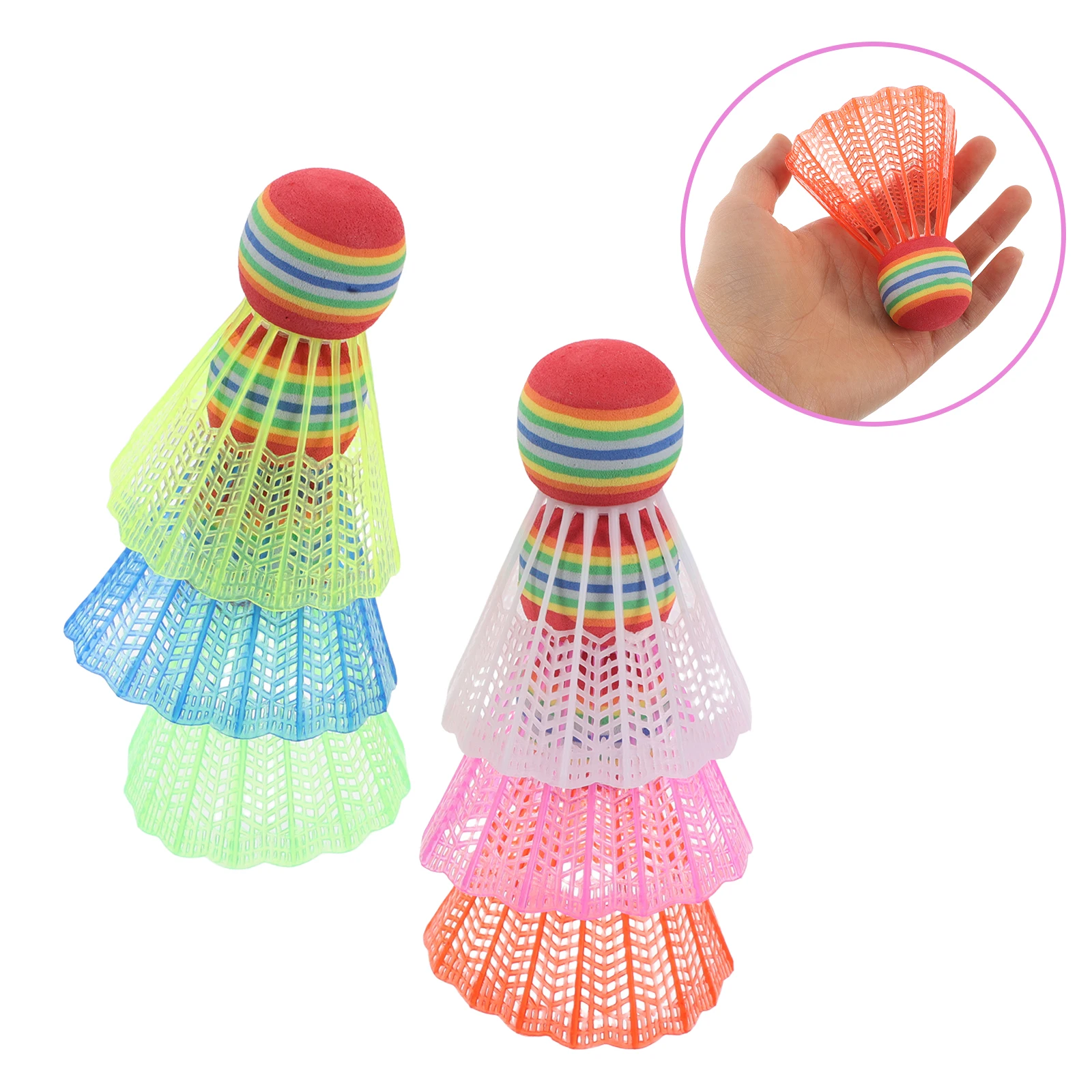 

12 Pcs Color Big Head Badminton Exercising Shuttlecock Children Shuttlecocks Colored Beginner Supply