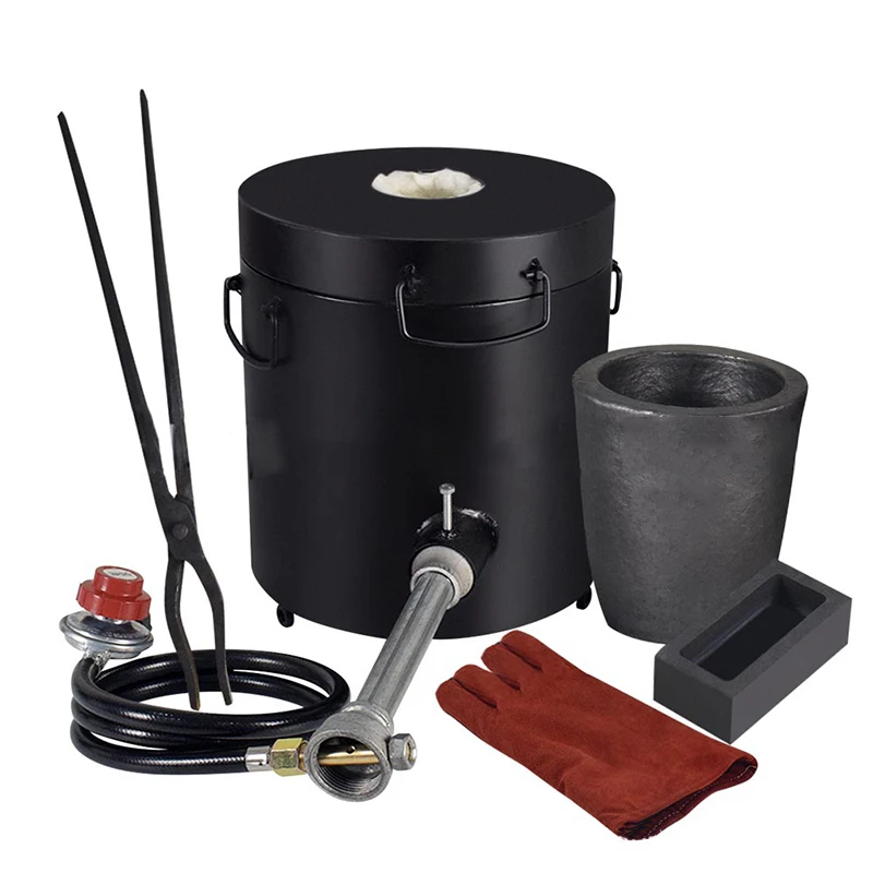 Propane Melting Furnace 6KG/10KG/12KG Metal Foundry Furnace Kit / Graphite Crucible & Tongs Casting Smelting Devil Forge